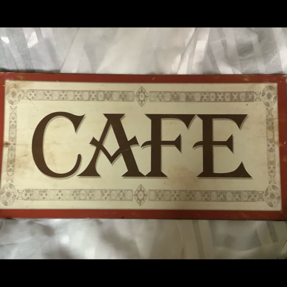 Rustic Metal Cafe Sign